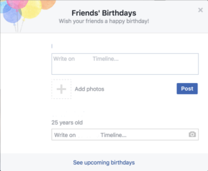 Birthday wish on facebook